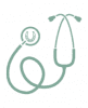 green stethoscope icon with horseshoe
